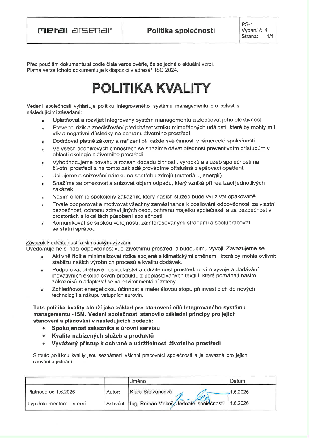 Politika kvality