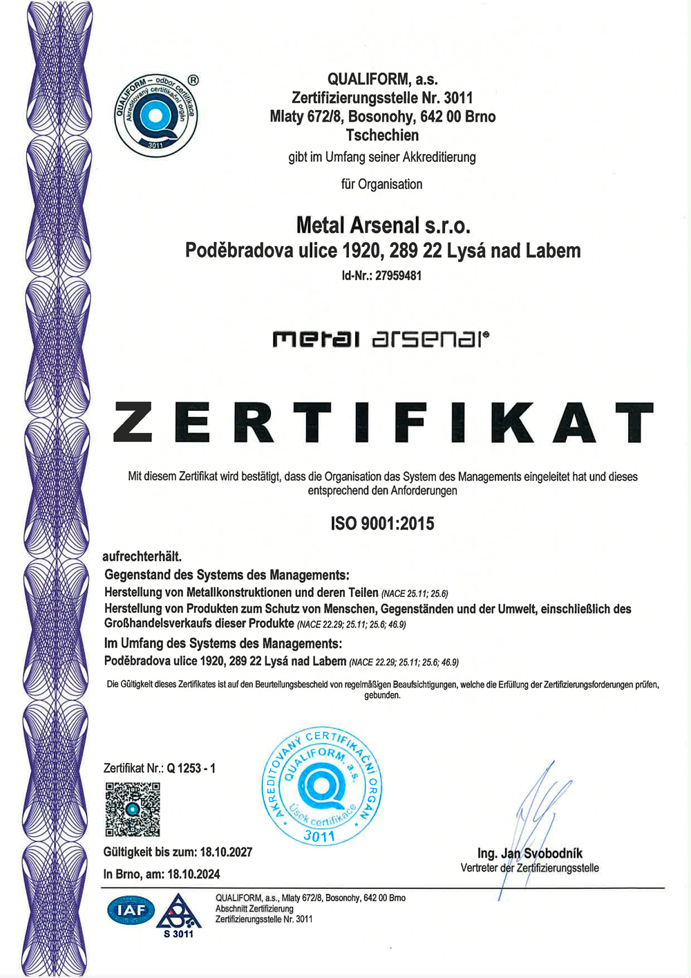 Zertifikat ISO 9001:2015